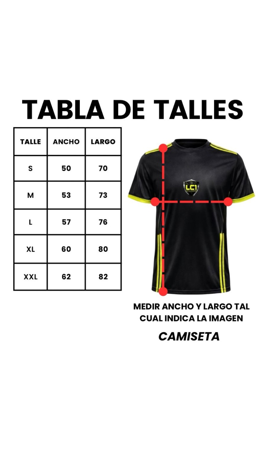 Tabla de talles Camiseta LC1