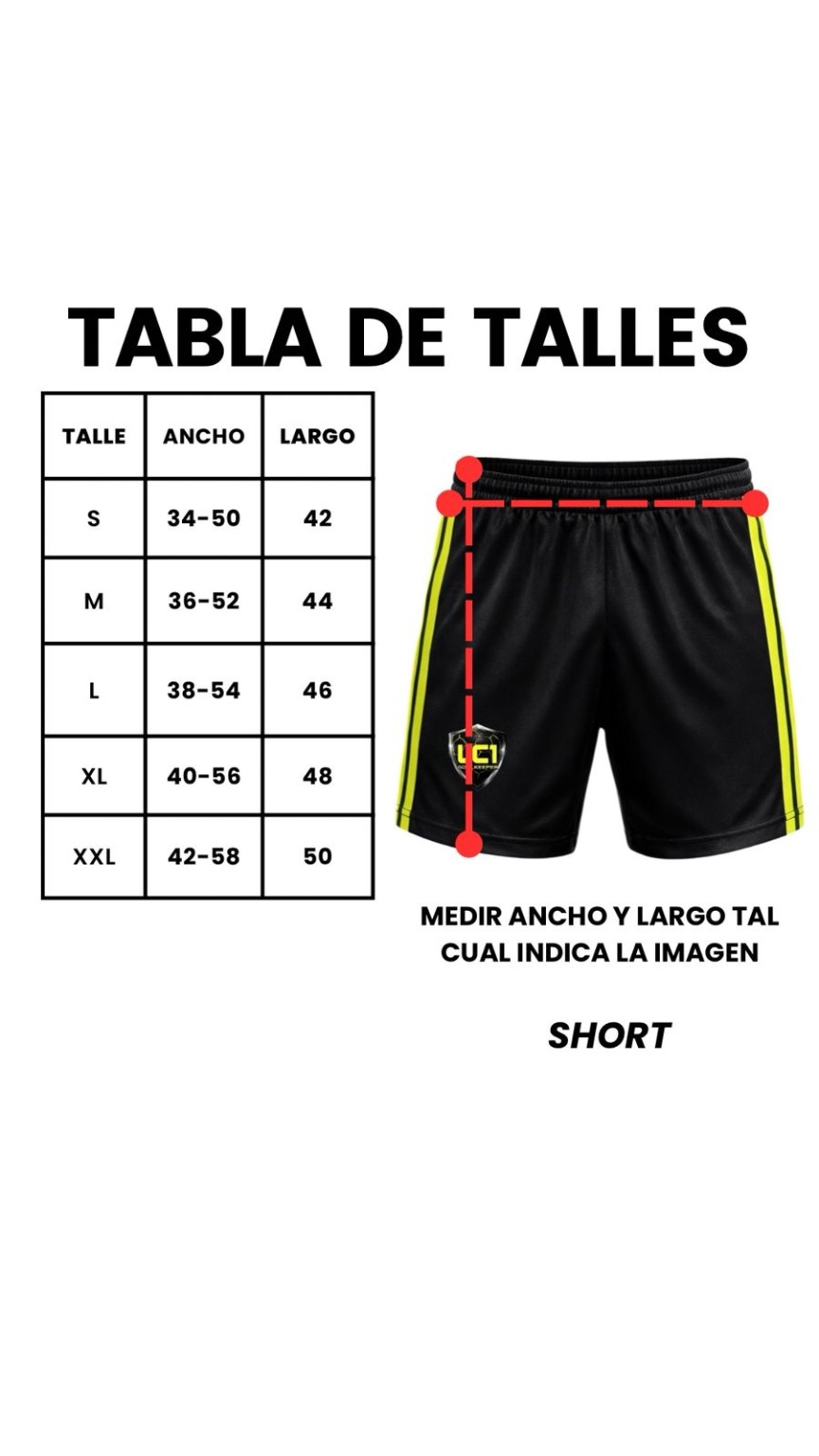 Tabla de talles Short LC1